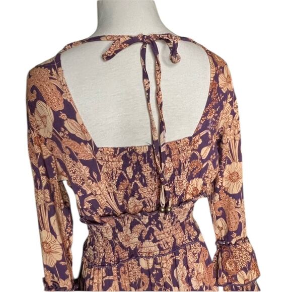 NWOT Angie Long Sleeve Floral Print Tiered Maxi Dress – Sz S - Picture 8 of 9